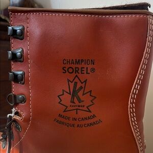 1970s DEADSTOCK Champion Sorel Leather Boots in Rich Brown made in Canada rare